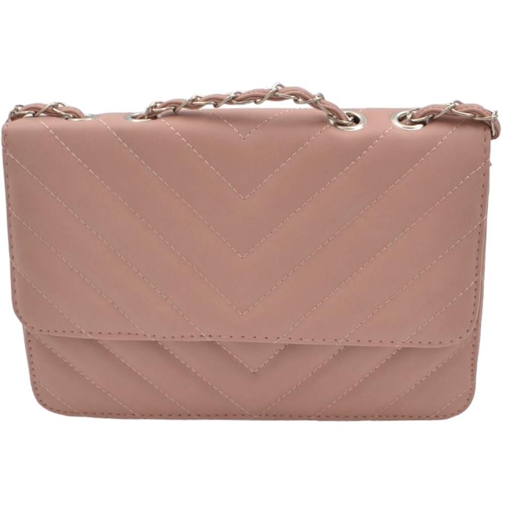 Pochette rigida oversize rosa forma rettangolare trapuntata cucitura tono su tono con chiusura zip catena regolabile.