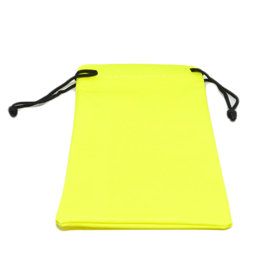 Astuccio per occhiali regolabile giallo fluorescent morbido sacchetto porta oggetti con nastrino impermeabile flessibile
