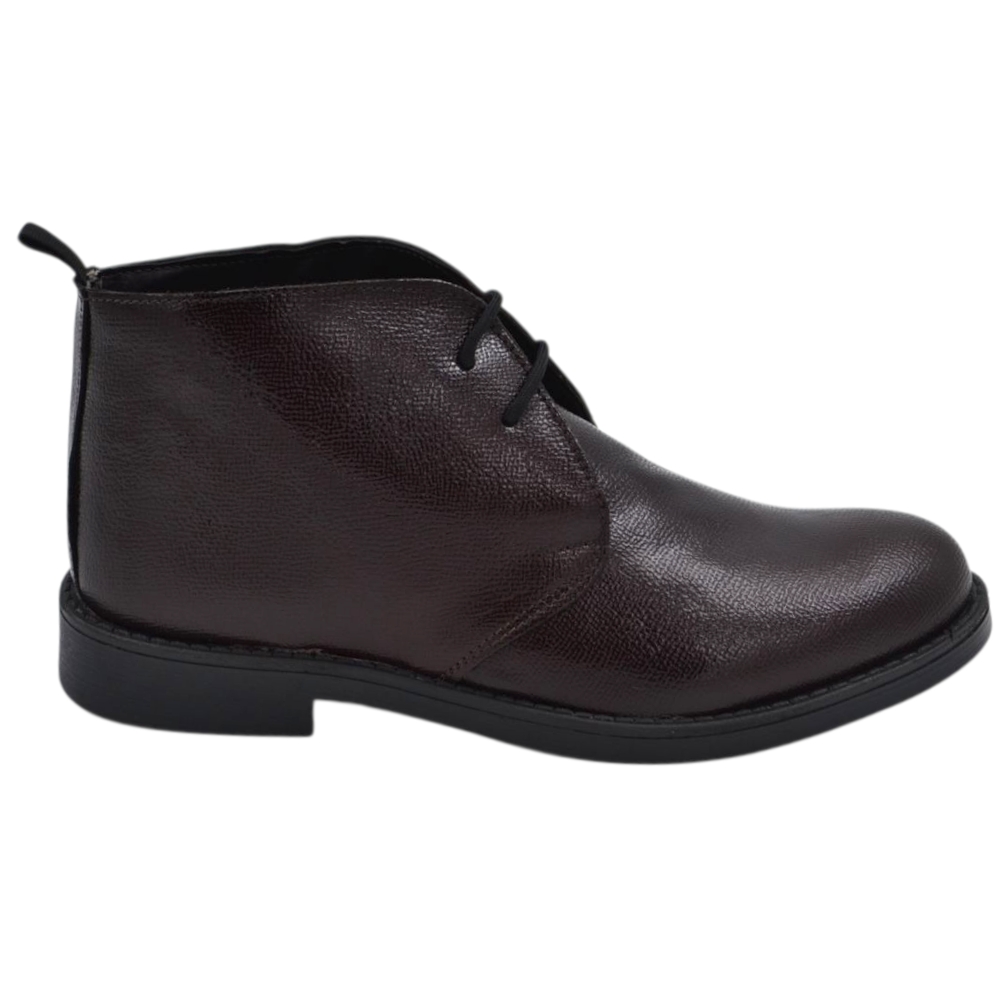 Polacchino uomo in vera pelle abrasivata bordeaux alla caviglia comfort gomma sottile 2 cm handmade in italy.