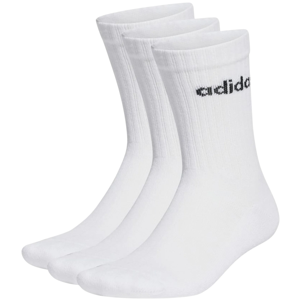Calze Linear Cushioned Adidas di colore bianco con scritta  nera 