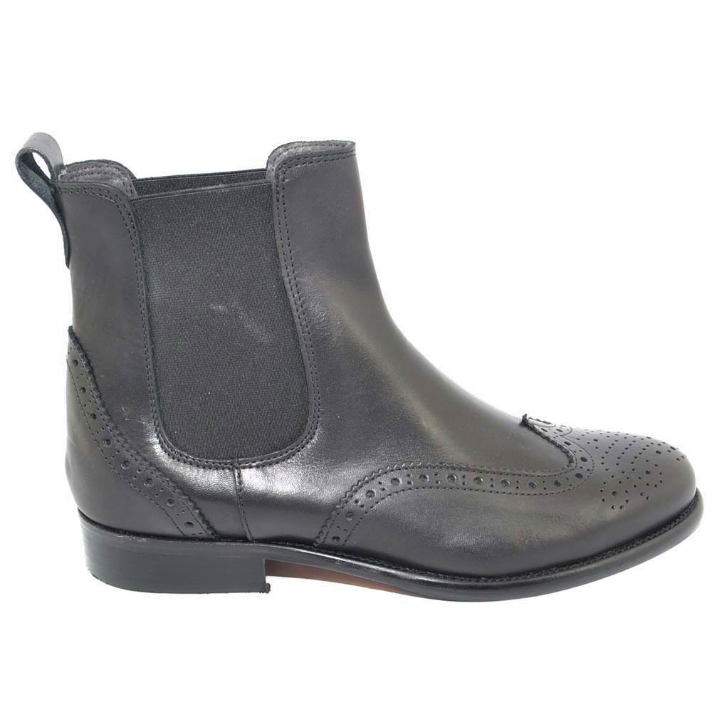 STIVALETTO UOMO BEATLES CHELSEA VERA PELLE NERO CON RICAMI ELASTICO FONDO VERO CUOIO INVERNALE ANTISCIVOLO MADE IN ITALY