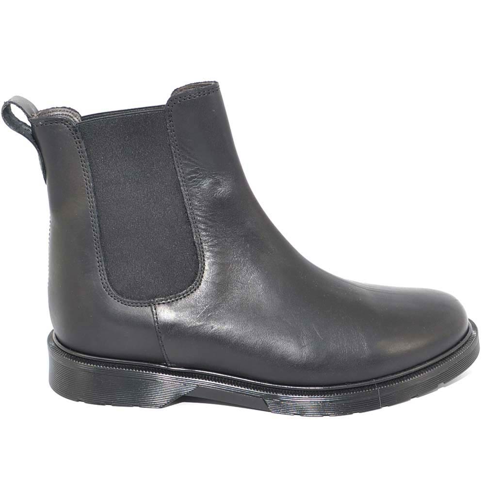 Stivaletto uomo beatles chelsea vera pelle nero spazzolato elastico fondo invernale antiscivolo made in italy