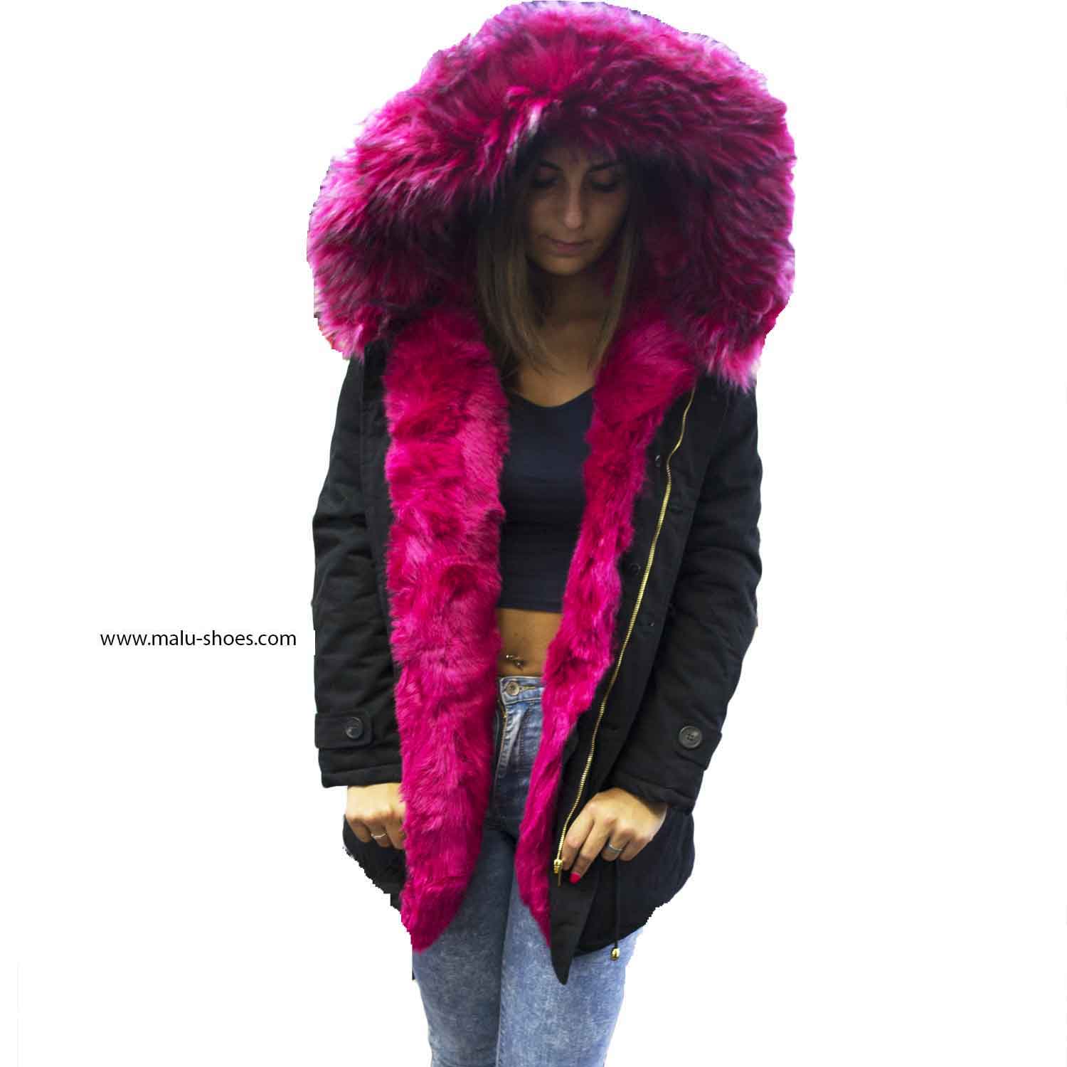 giacca verde con pelo