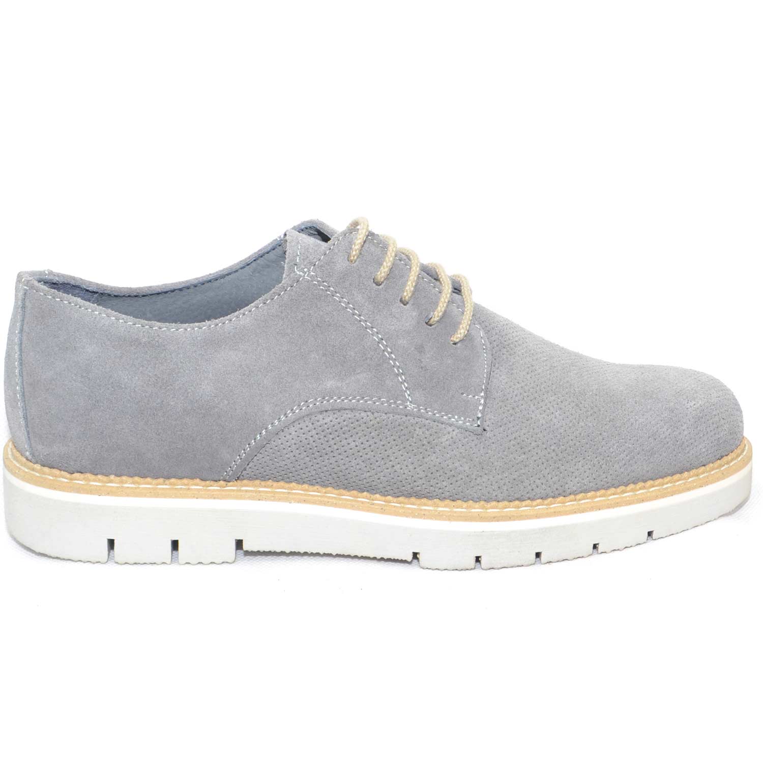 Scarpe uomo man stringate grigio scamosciato made in italy fondo eva doppio  giov | eBay