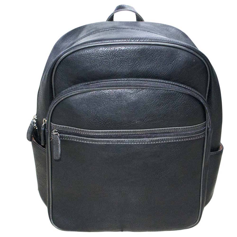 Zaino mod art43243 east nero opaco vintage doppia cerniera chiusura slim rinforzato tasche interne elegante.