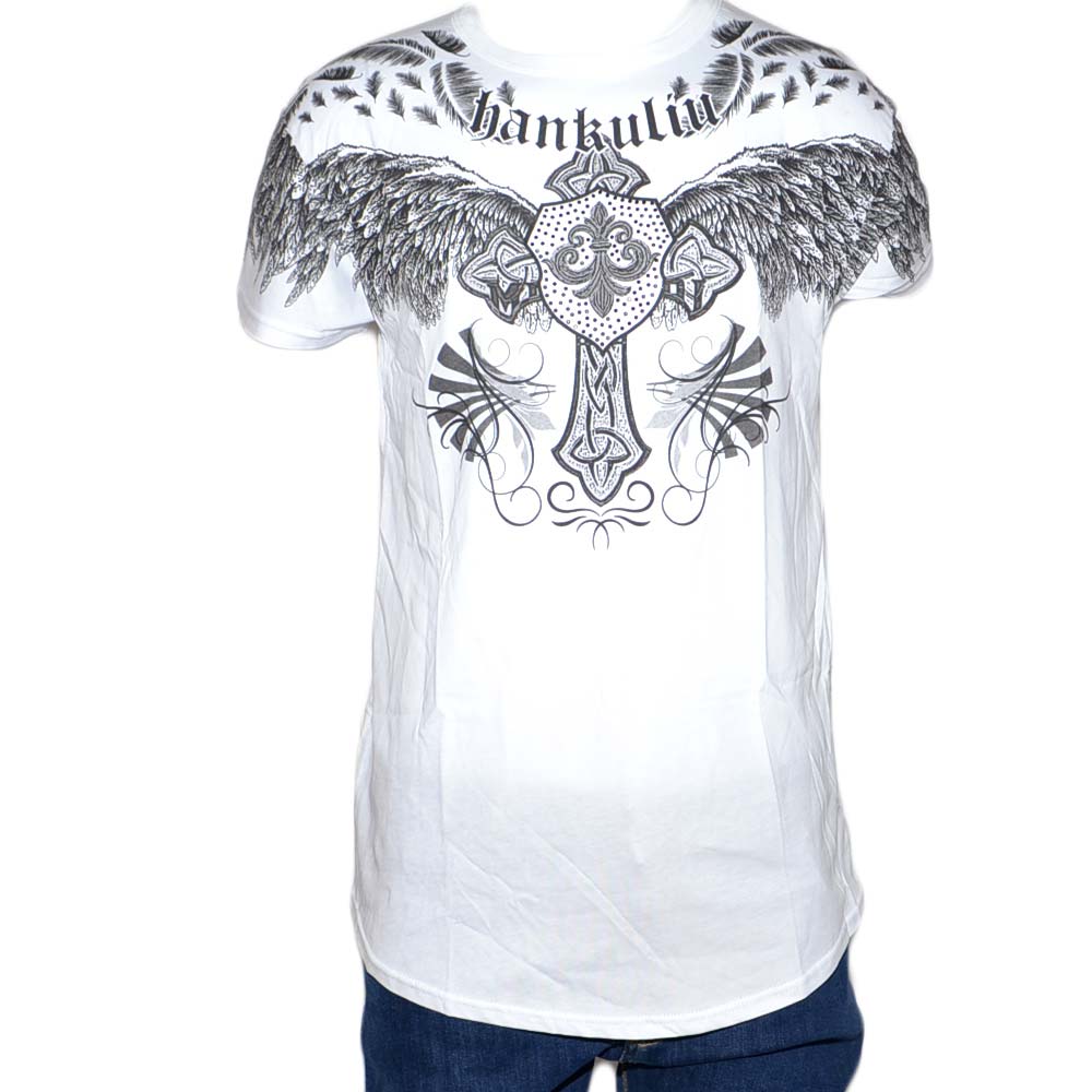 T-Shirt bicolore black e white  Modello con collo rotondo e maniche corte