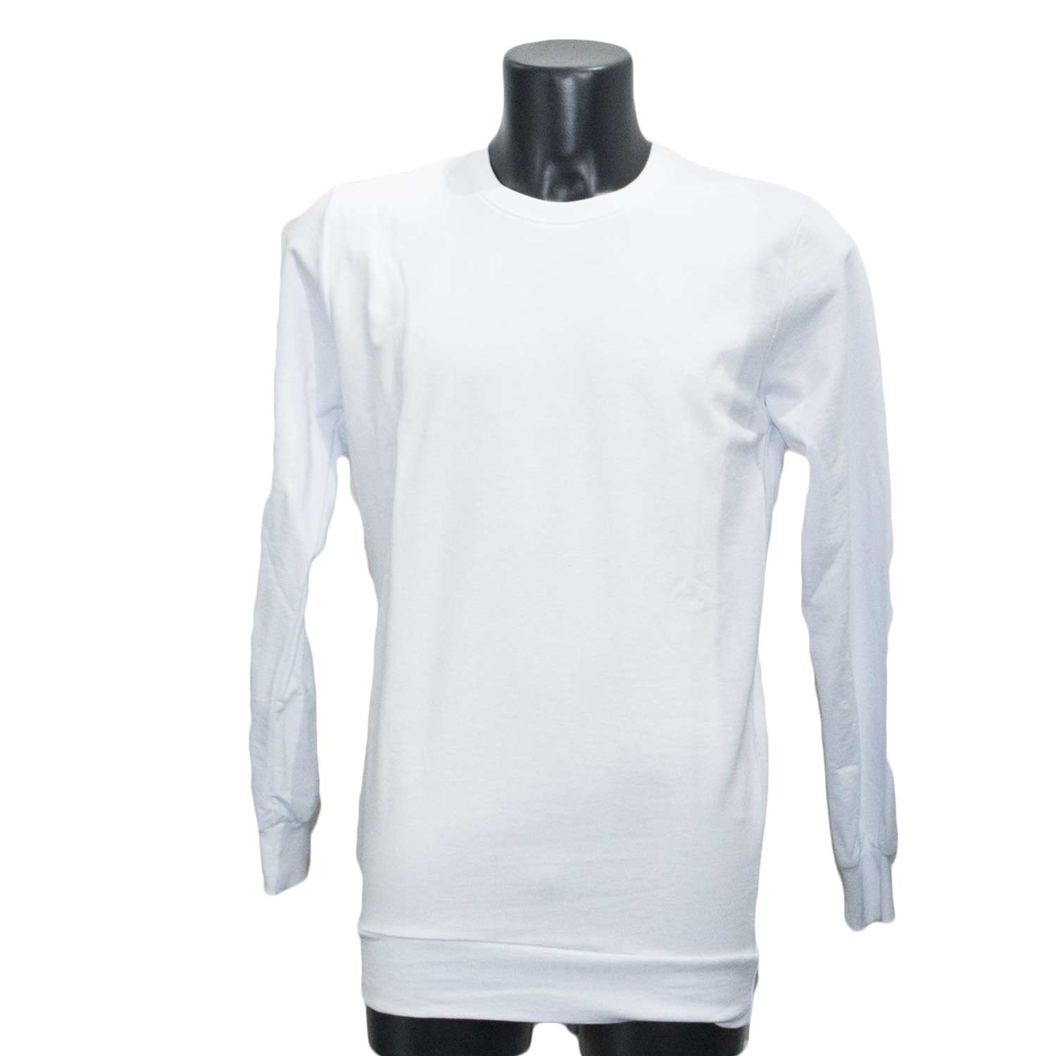 Maglia a maniche lunghe in sottile tessuto felpato di misto cotone. Bordi di maglina sullo scollo, a fondo manica e in basso. Morbido interno spazzolato.
