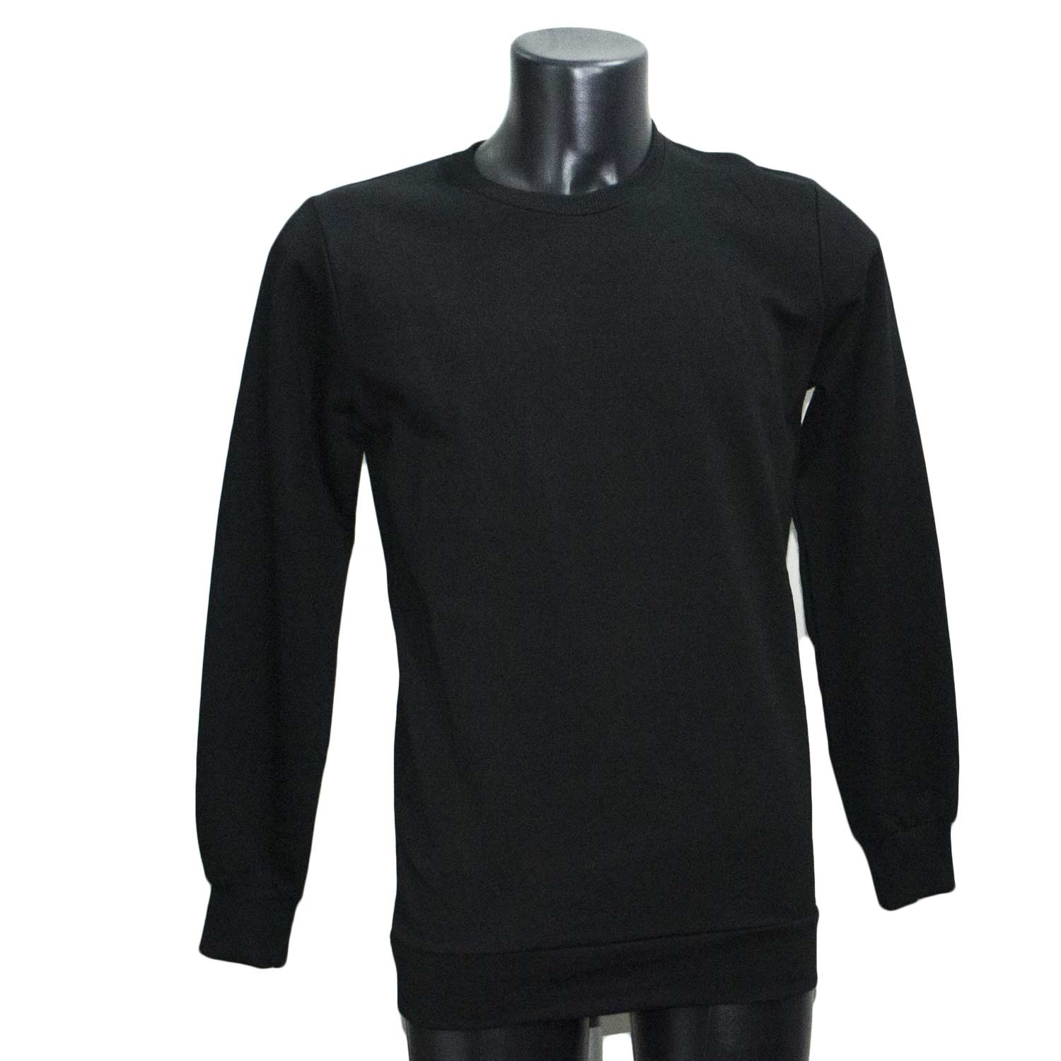 Maglia a maniche lunghe in sottile tessuto di misto cotone. Bordi di maglina sullo scollo, a fondo manica e in basso. Morbido interno spazzolato.