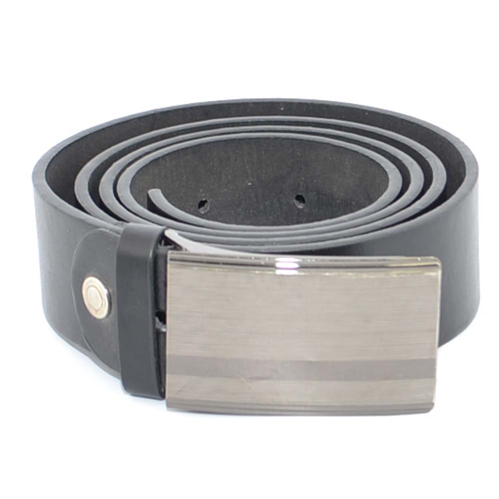 Cintura uomo nera opaca con fibbia in metallo nickel free in vera pelle regolabile made in italy linea glam