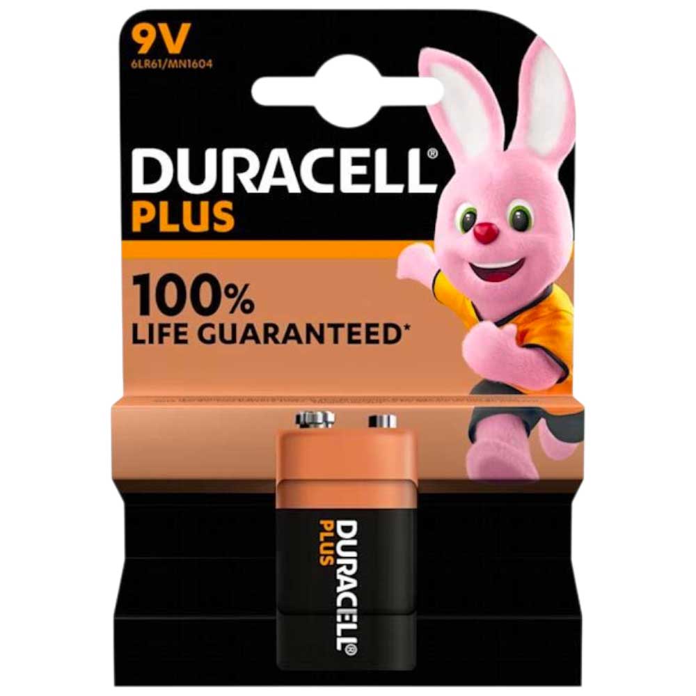 Duracell Basic Cell Alkaline Battery plus code 6lr61 mn1604 9V Duracell Blister Pack 100% guaranteed.