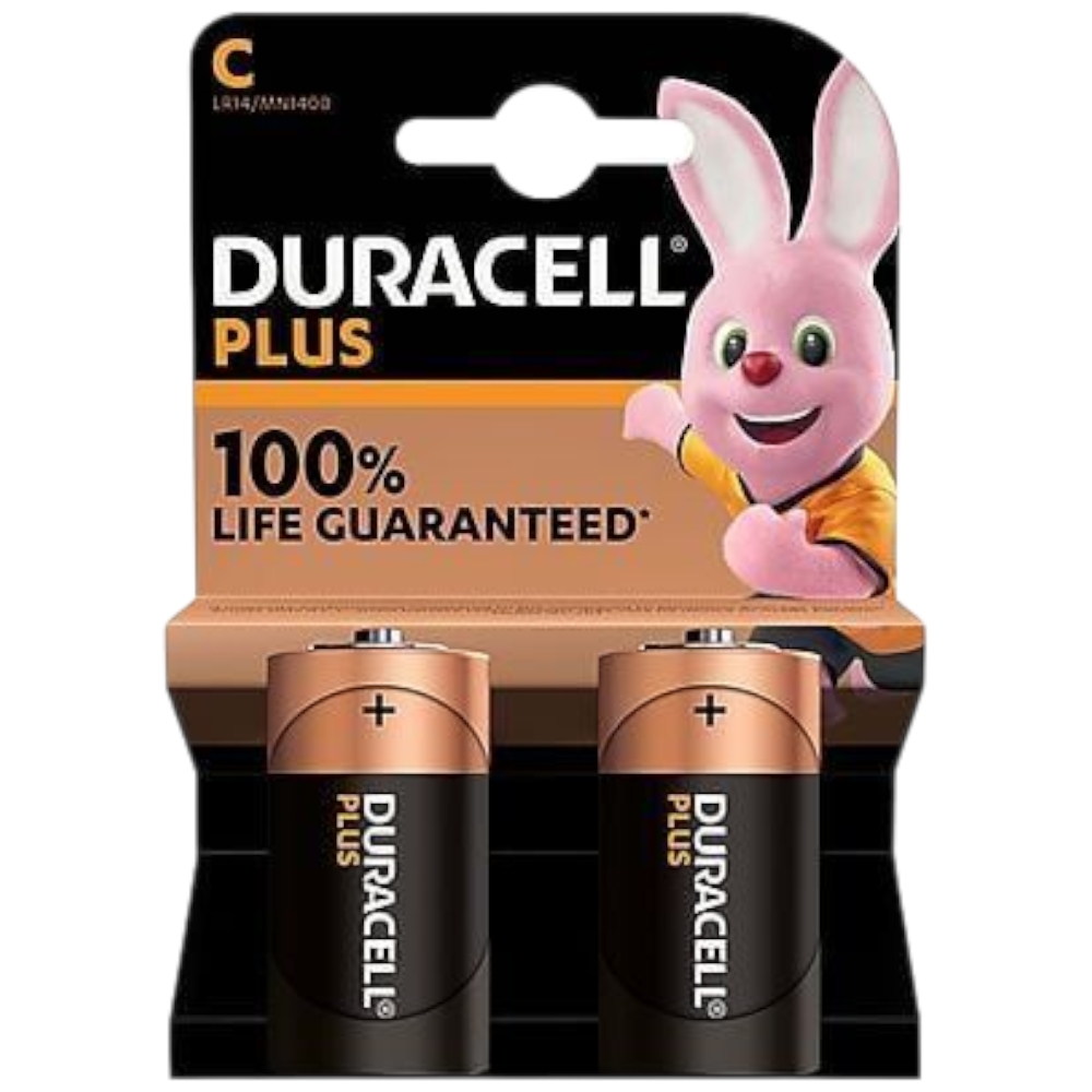 Duracell C Plus LR14 MN1400 Batterien + 100% 2 pezzi blister pack .