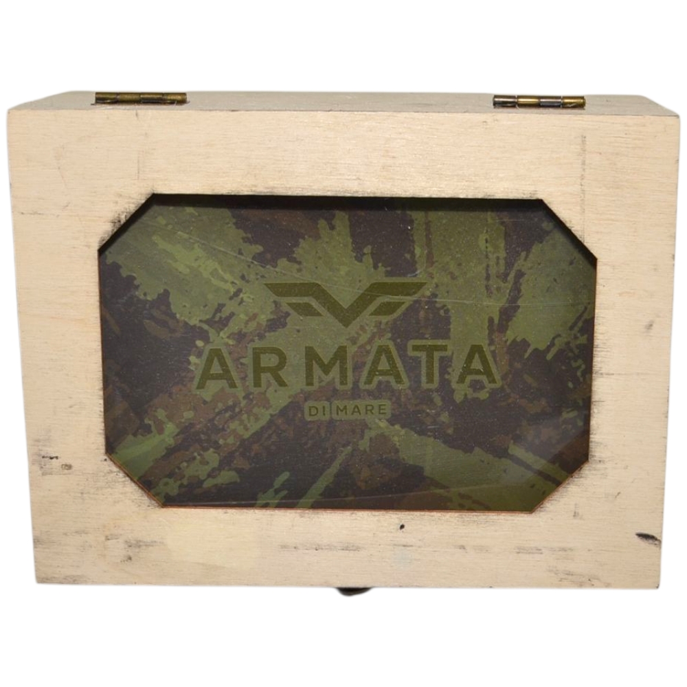 Cintura uomo vera pelle cuoio Armata di mare con doppia cucitura fibbia in metallo quadrata regolabile scatola in legno.