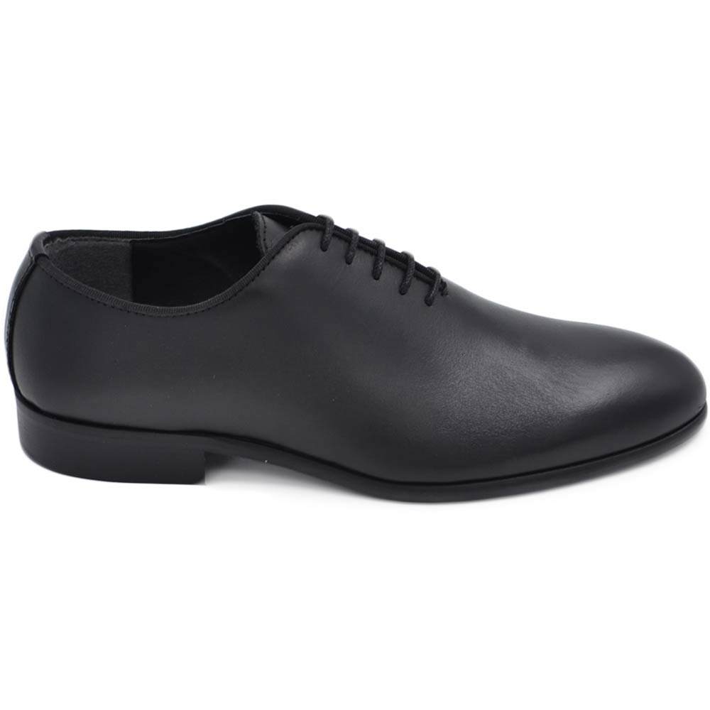 Scarpa classica uomo ls luisantiago stringata in vera pelle crust nera elegante suola cuoio antiscivolo tacco2cm