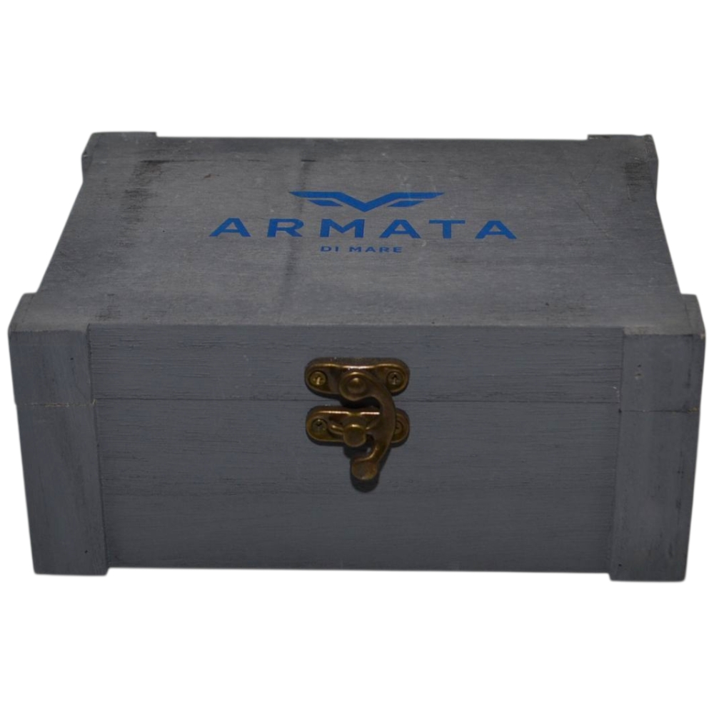 Cintura uomo vera pelle nera abrasivata Armata di mare con fibbia in metallo quadrata regolabile scatola in legno