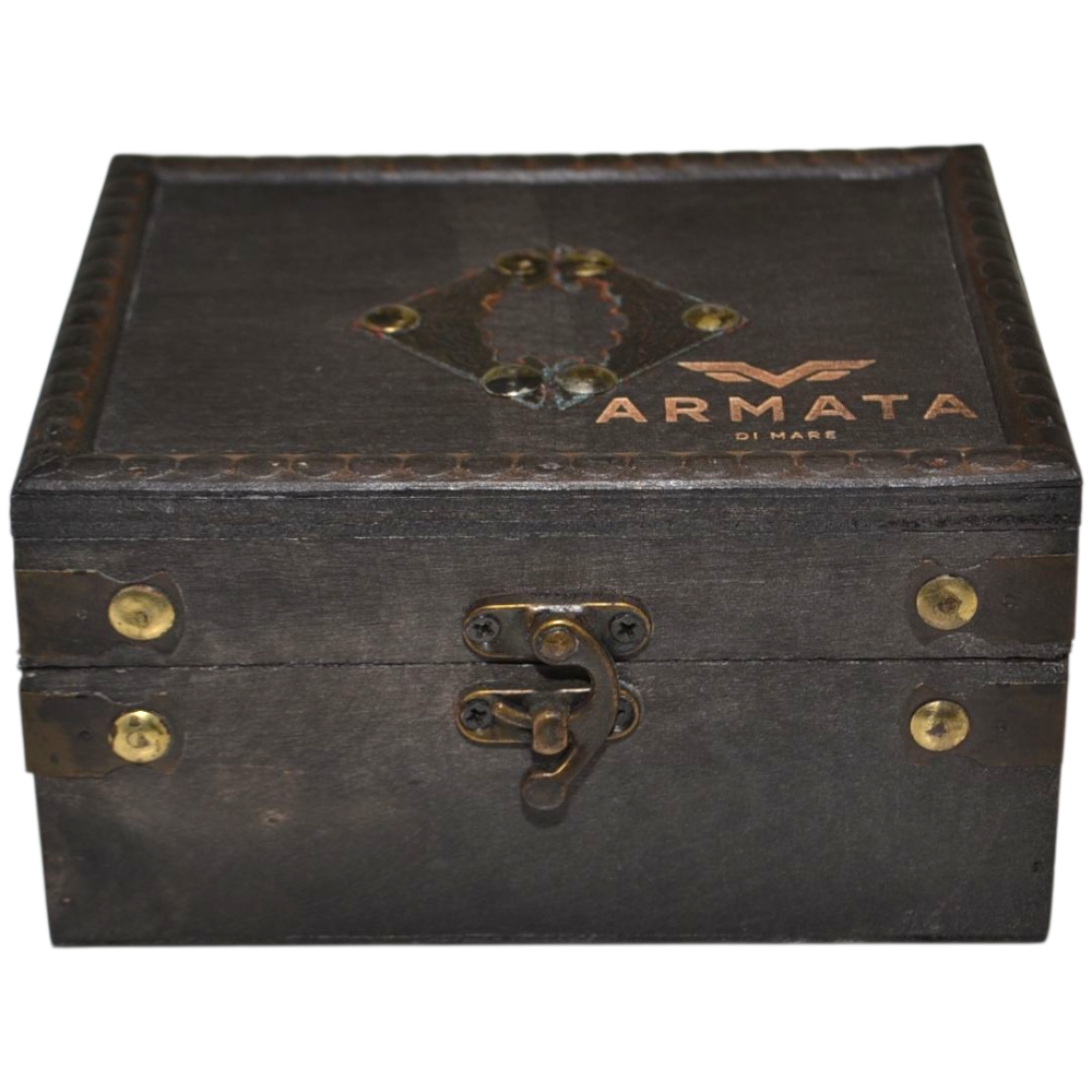 Cintura uomo vera pelle nera opaca Armata di mare con fibbia in metallo quadrata regolabile scatola in legno