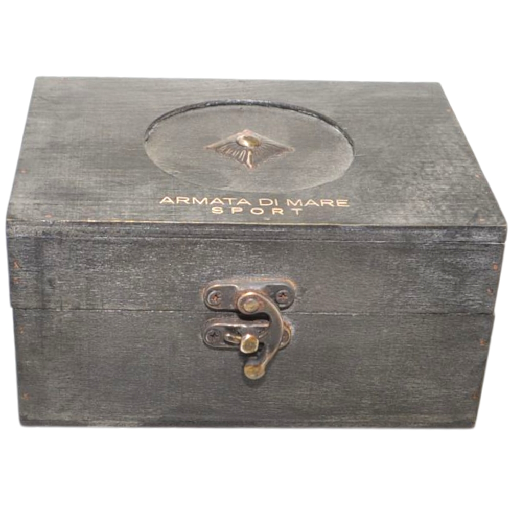 Cintura uomo vera pelle nera opaca Armata di mare con fibbia in metallo quadrata regolabile scatola in legno