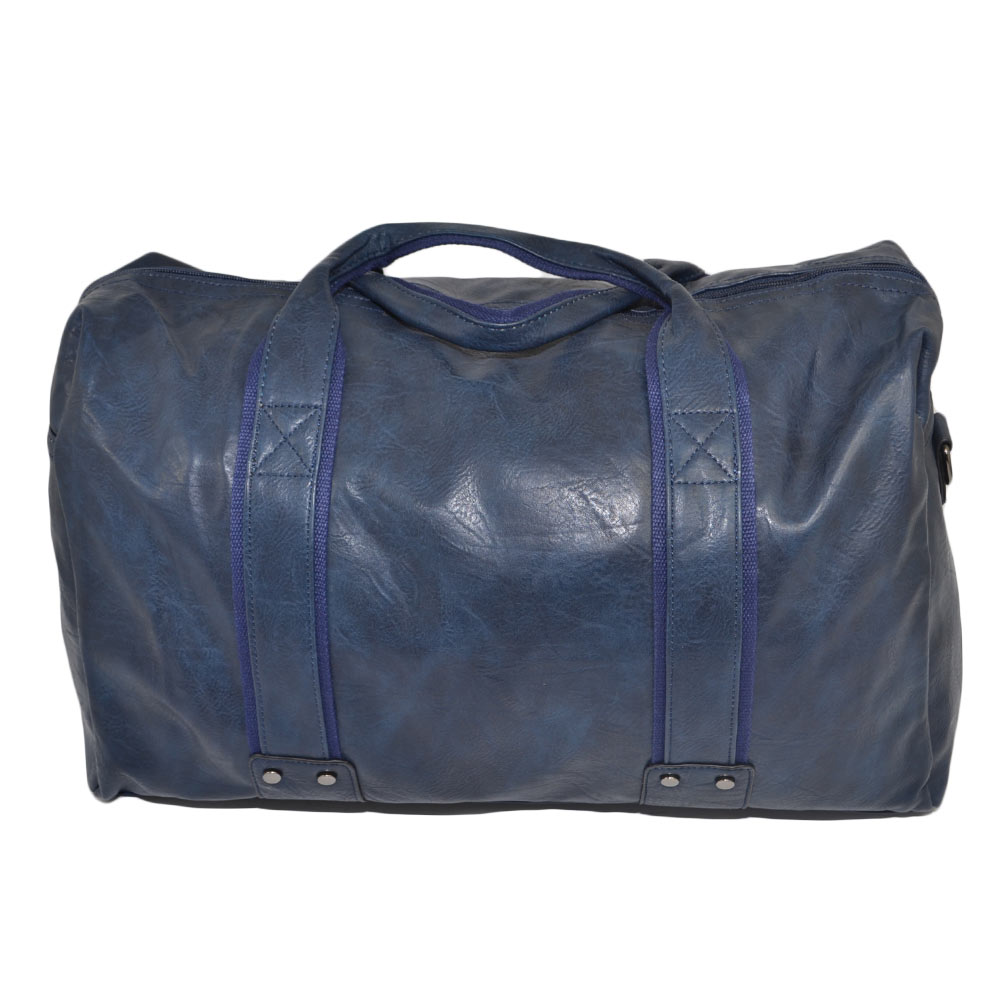 Borsone blu uomo borsa grande in ecopelle da viaggio con tracolla vintage voli tracolla regolabile e ganci zip