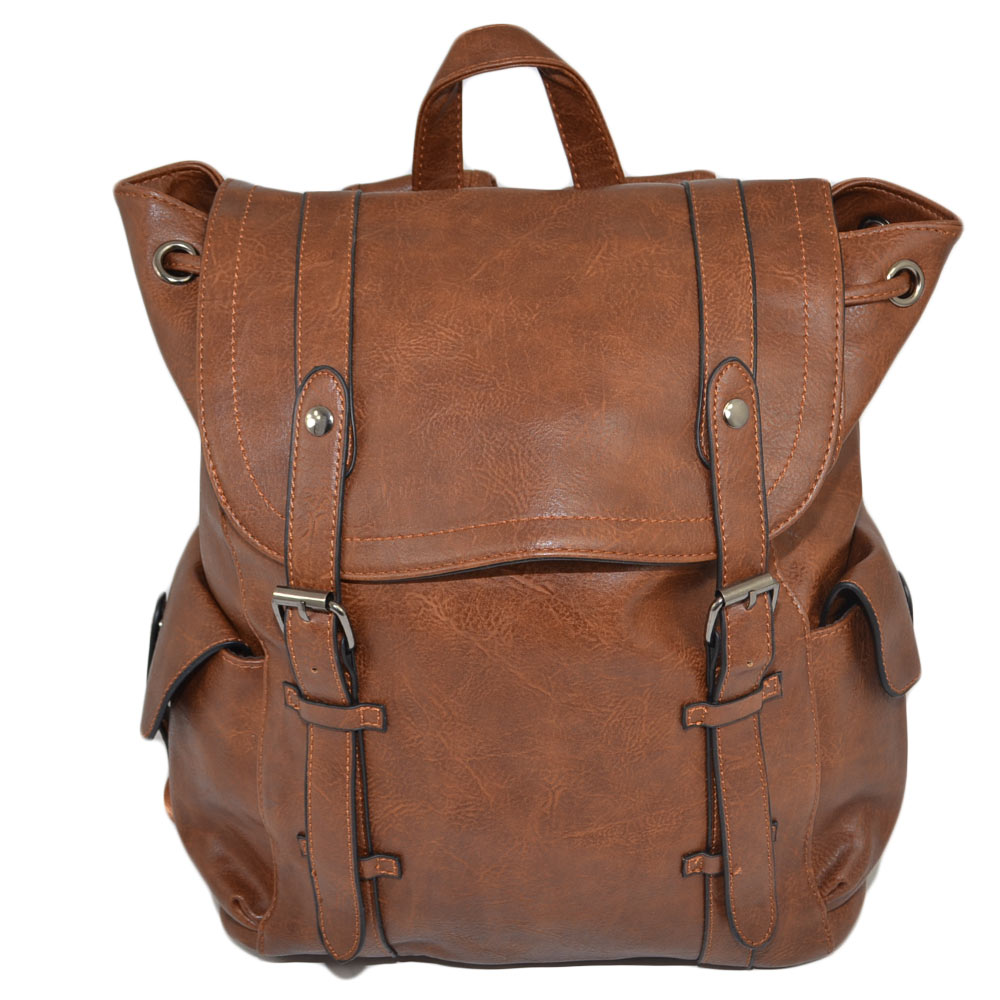 ZAINO UOMO CUOI CARTELLA CON FIBBIE REGOLABILI ZAINO DA LAVORO MEDIO GRANDE RETTANGOLARE 13 POLLICI LAPTOP PORTATILE PU 