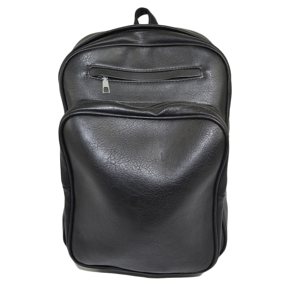 Zaino uomo borsa nero cartella tascata chiusura a zip 3 aperture vari scompartimenti frontale capiente bagaglio viaggio.
