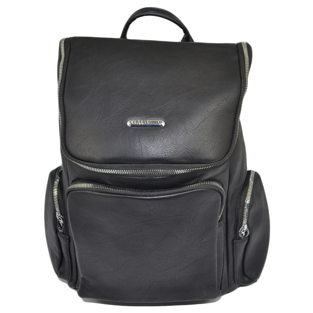 ZAINO UOMO TRACOLLA COVERI WORLD CON TRE SCOMPARTIMENTI TASCHE LATERALI CASUAL 15 POLLICI VIAGGIO