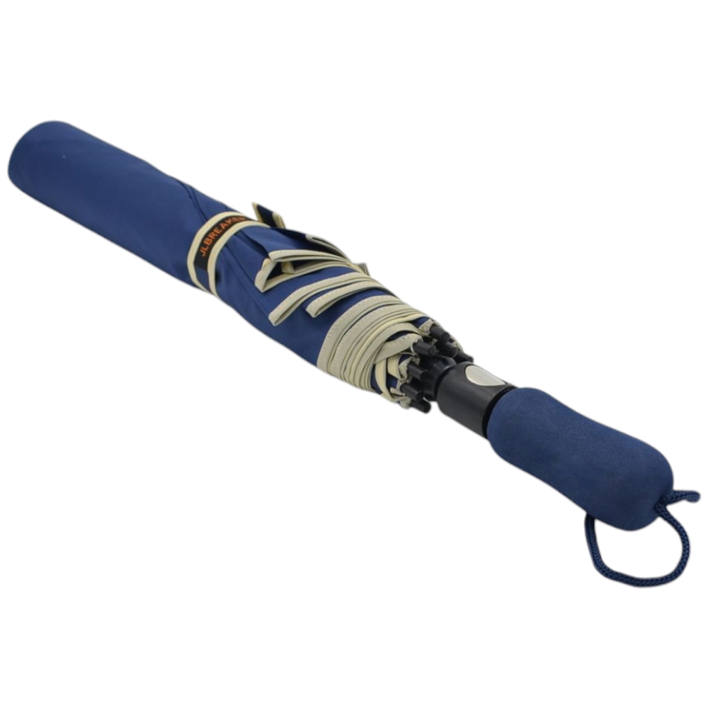 Ombrello pieghevole blu da borsa piccolo con apertura automatica antivento con sacchetto impermeabile