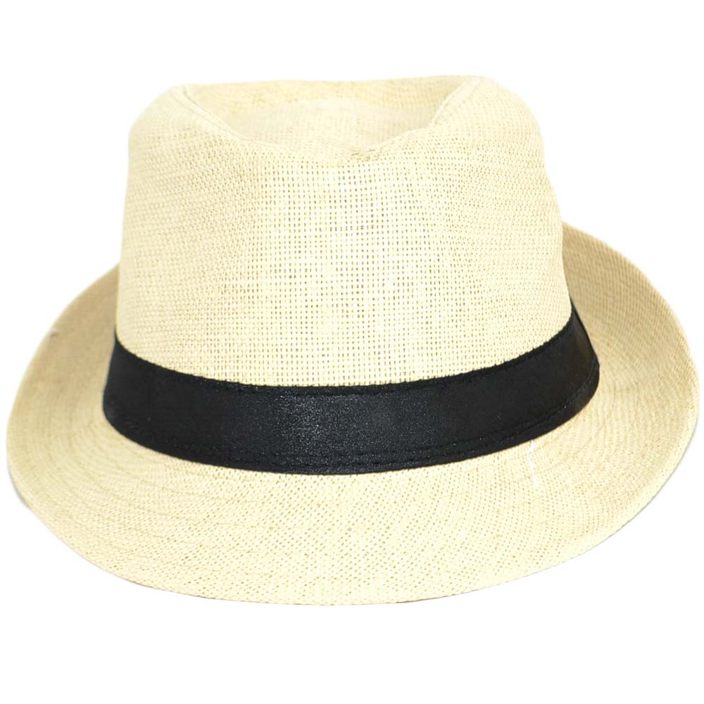 Cappello di paglia uomo con banda colorata nero intreccio chiaro moda  estiva ten | eBay