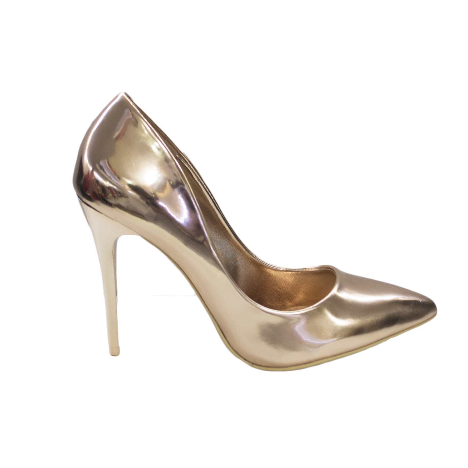 Scarpe donna alte decollete bronzo laminato tacco moda chic glamour donna  d�collet� Malu Shoes | MaluShoes