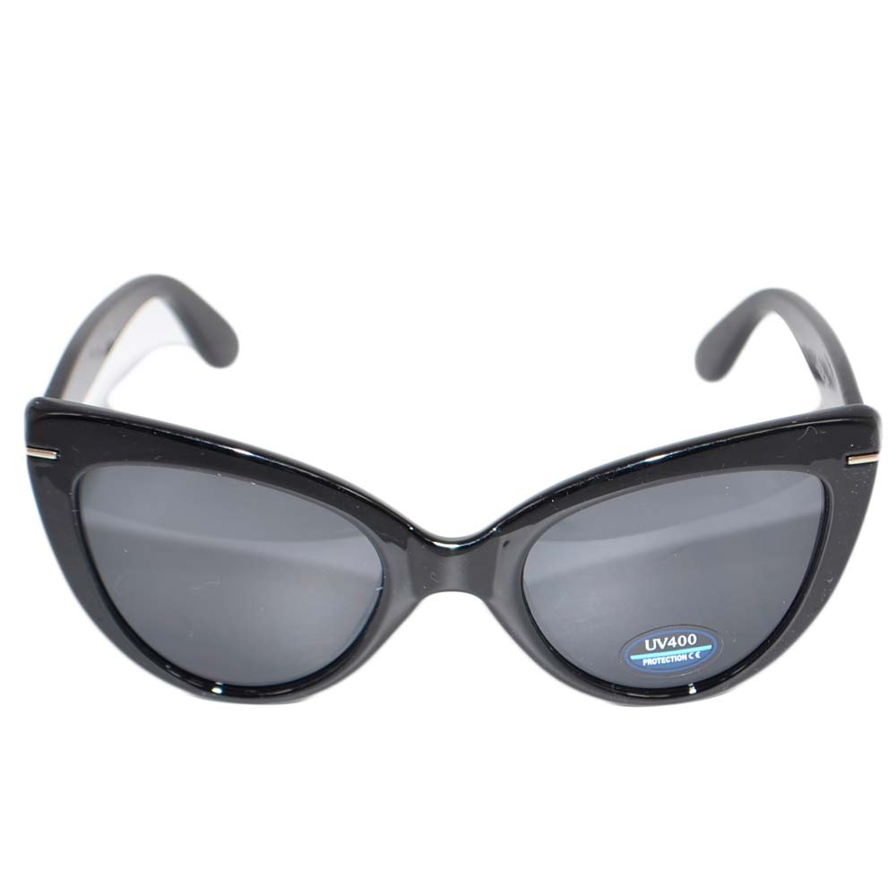 OCCHIALI DA SOLE DONNA SUNGLASSES ANNI 30 CATEYES NERO N OSSO LENTE CALIBRATA OVERSIZE MADE IN ITALY