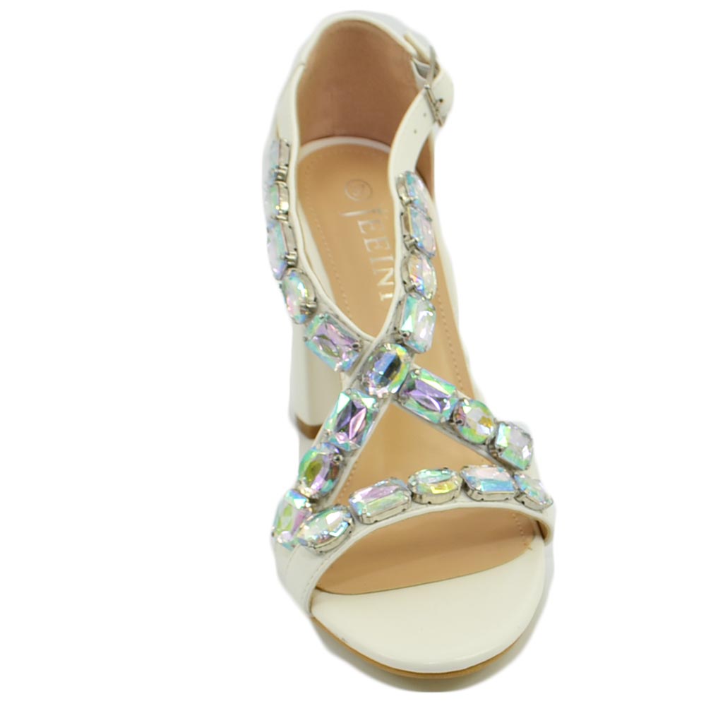 Sandali Donna Con Tacco Basso - Sandaletti Eleganti Bohemia Punta Aperta - Leggeri E Antiscivolo - Per Mare E Sposa - Foto 3