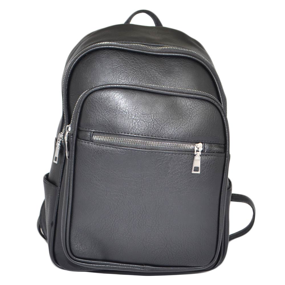 Zaino uomo business nero cartella tascata e chiusura a zip 2 aperture e zip scompartimenti frontale bagaglio moda