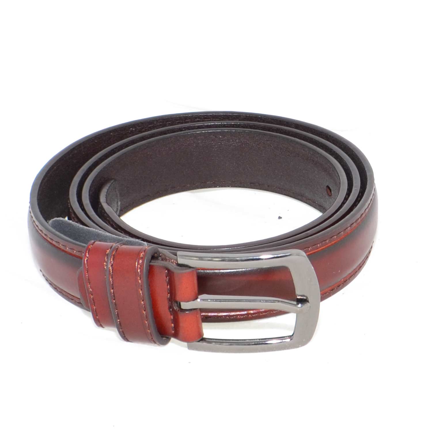 Cintura uomo elegante art:934534 vera pelle bordeaux monocromo