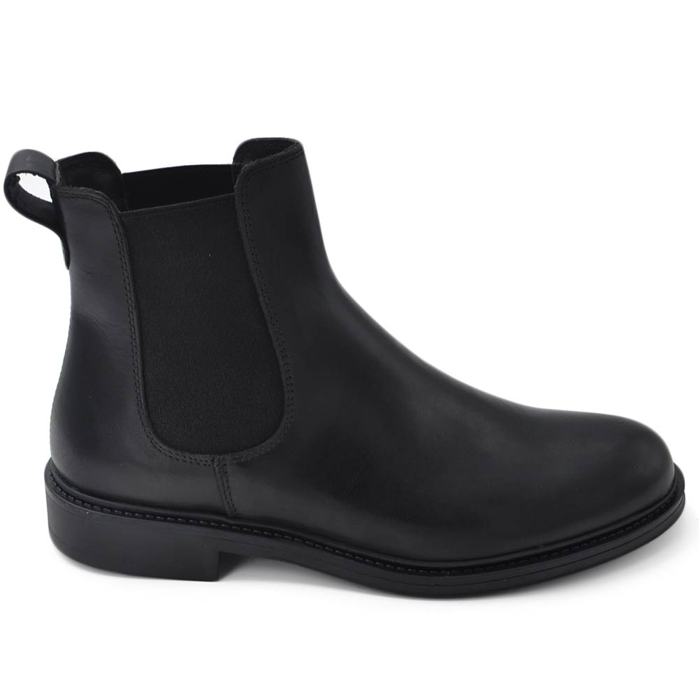 Beatles uomo stivaletto elastico vera pelle nero collo alto fondo vero cuoio made in italy handmade