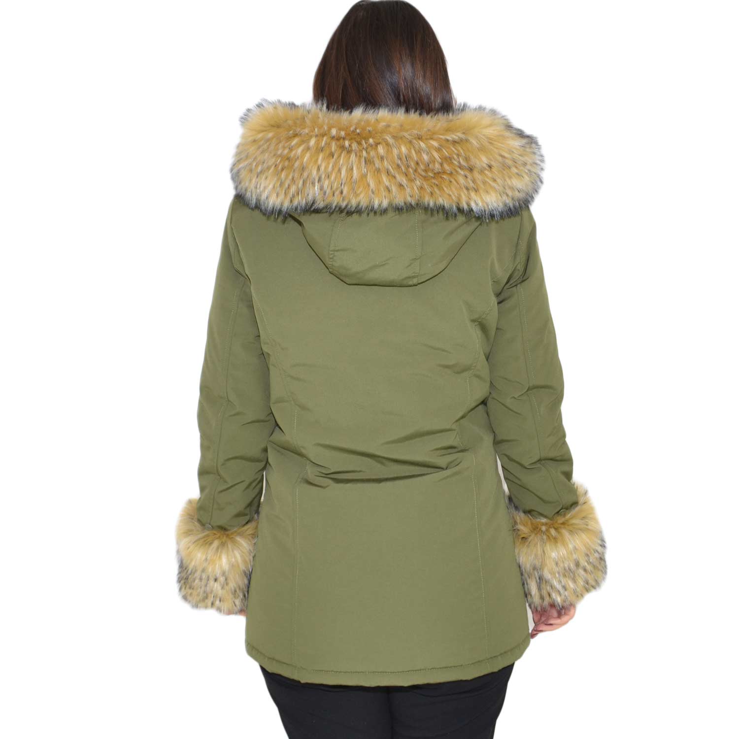 parka da donna con pelliccia