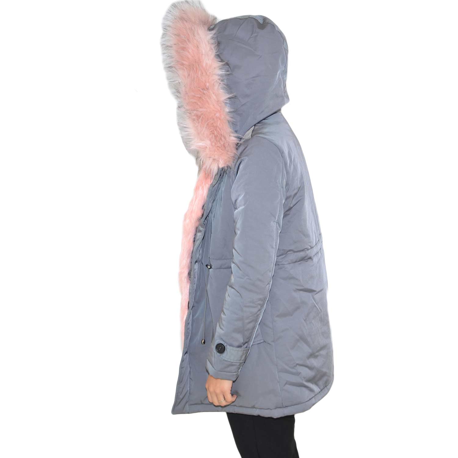 G.I.G.A. DX Parka Da Donna In Misto Lana Con Cappuccio, Giacca Antivento A Zip 2 Vie, Colore Melange, Roshana