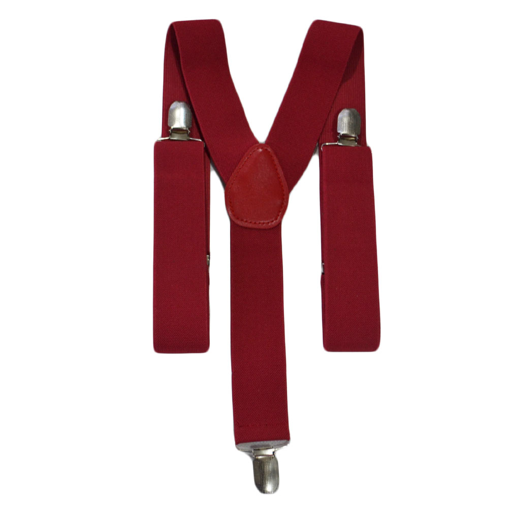 BRETELLE DA UOMO REGOLABILI COLOR VINO CON CLIP IN METALLO FORMA A X EXTRA FORTE MODA 