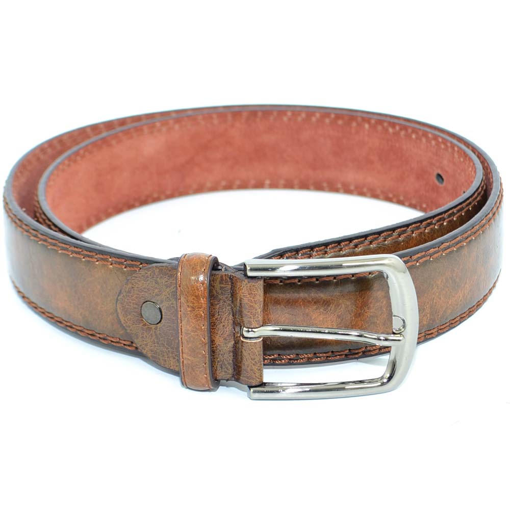 Cintura uomo marrone in vera pelle vintage martellata fibbia in metallo cintura regolabile linea cerimonia dandy