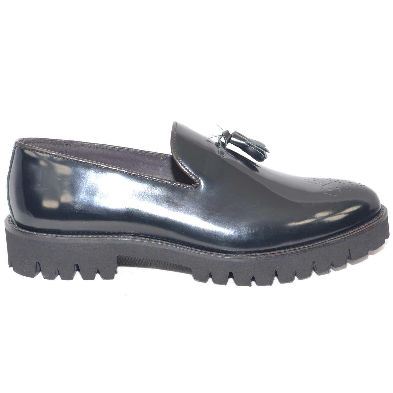 scarpe uomo mocassino classico sportivo nero fondo roccia antiscivolo light made in italy