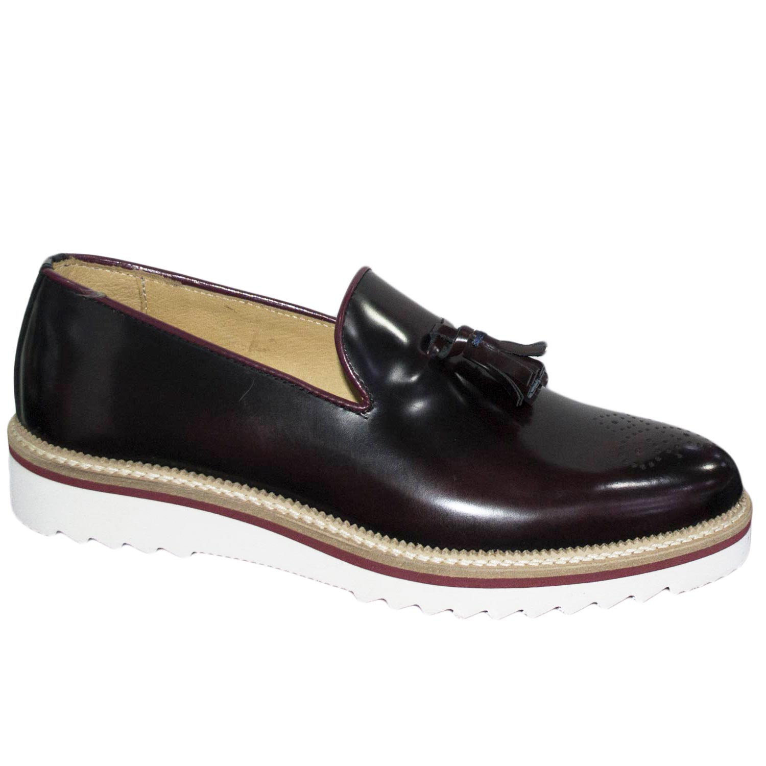 Scarpe mocassino uomo art elegant 03 bordeaux fondo light comfort antiscivolo ultraleggero