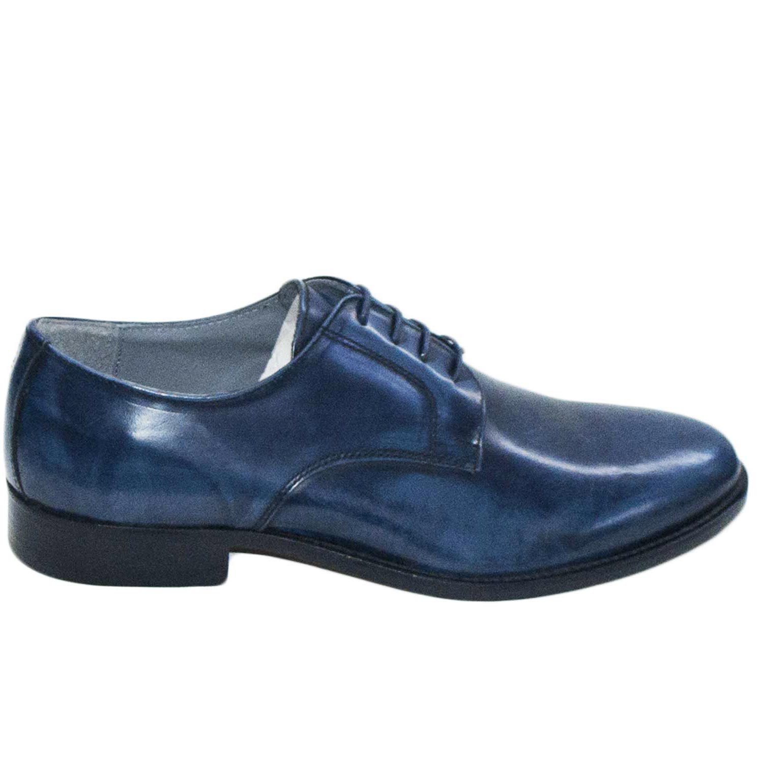 Scarpe uomo eleganti art 014 abrasivato blu sfumato vera pelle made in italy materiale  vera pelle abrasivato lucido