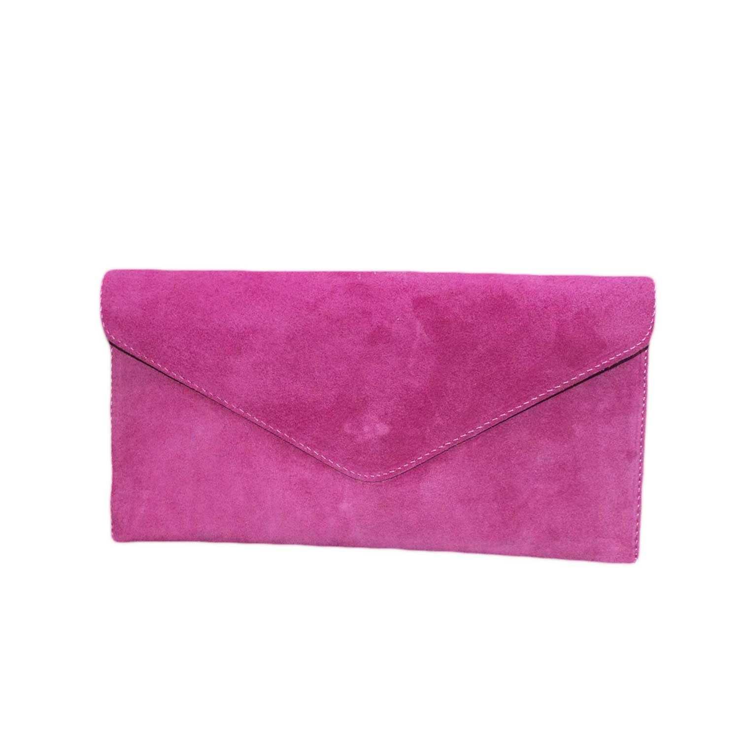 Pochette camoscio fucsia cerimonia busta art  M2399