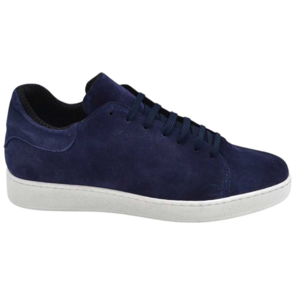 Sneakers uomo 971 bassa in vera pelle scamosciata blu fondo bianco gomma Basic 2,5 cm lacci