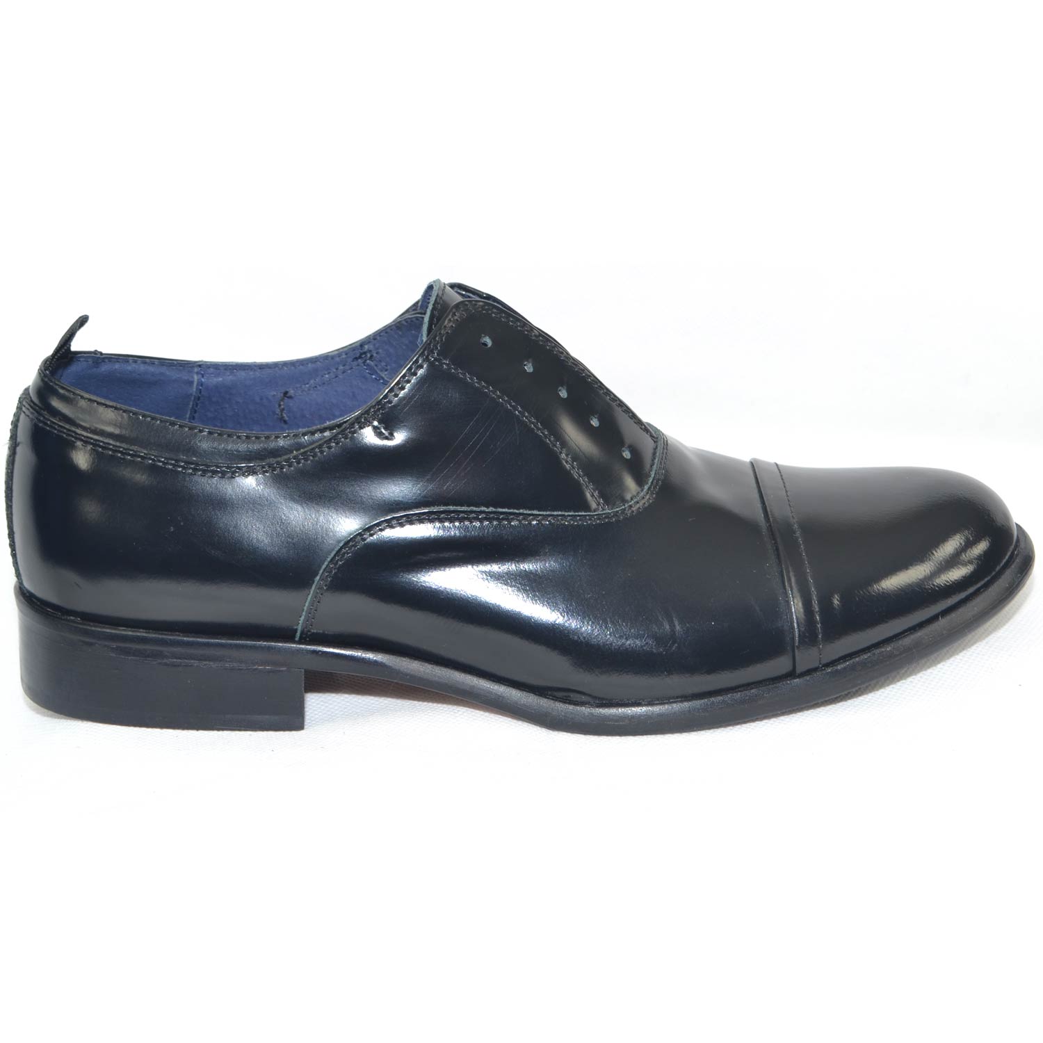 Scarpe uomo francesina inglese punta alzata vera pelle lucida nero made in italy fondo classico sportivo genuine leather.