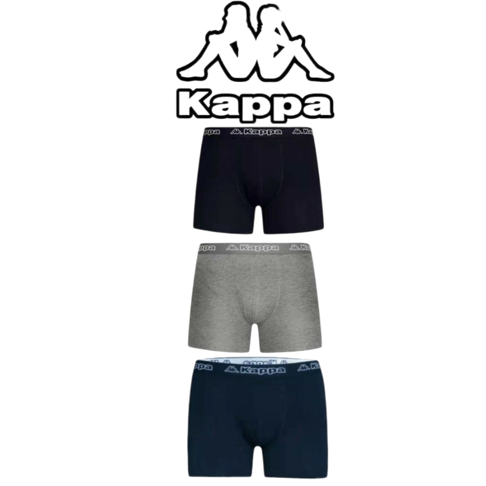 Kappa Boxer Uomo 6 Pezzi Mutande Uomo Attillate in Cotone Elasticizzato Boxer Multicolor .