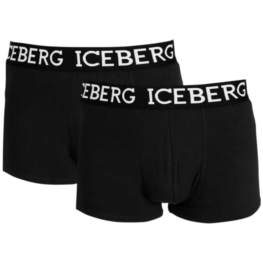 Iceberg Boxers Coton Stretch Homme Nero.