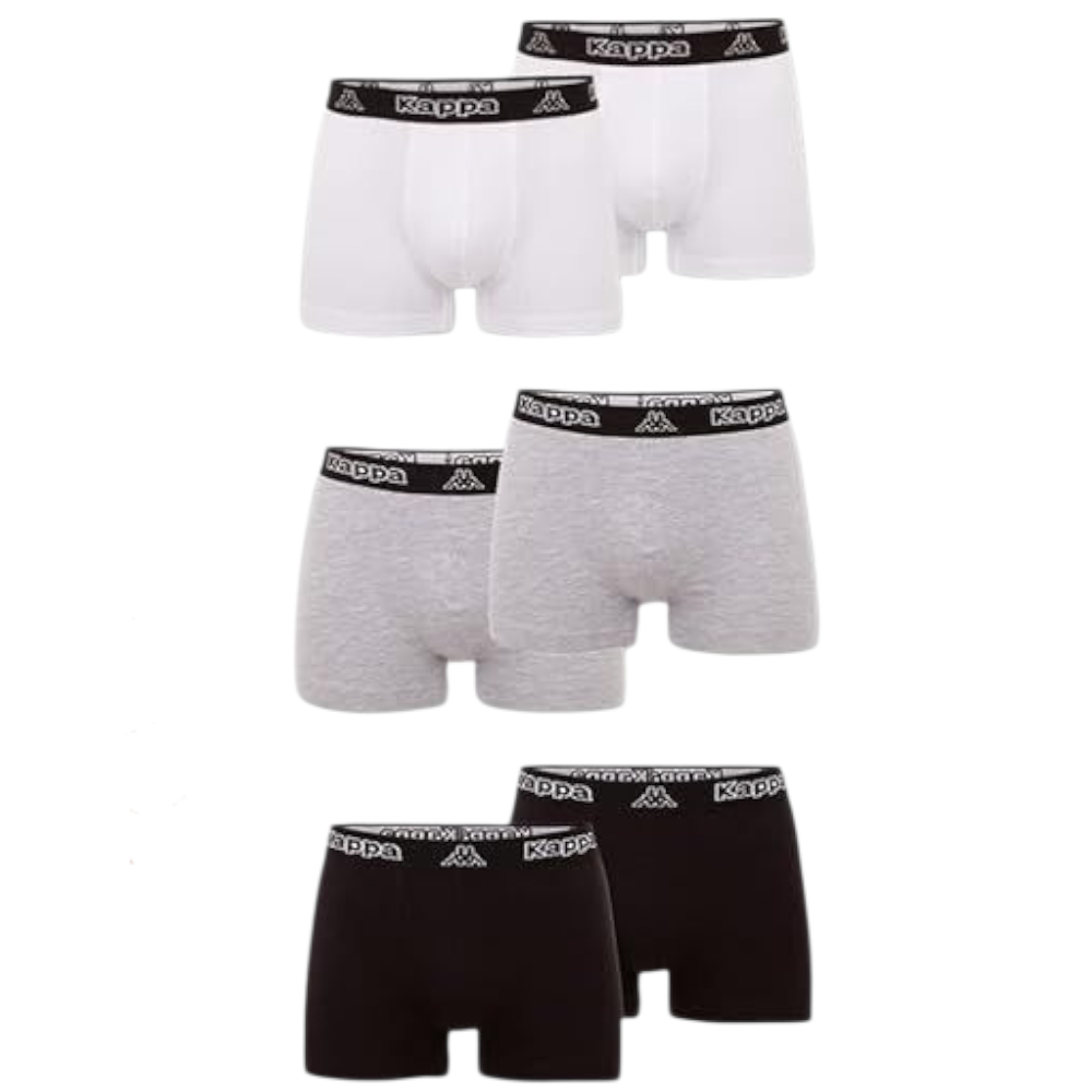 Kappa Boxer Uomo 6 Pezzi Mutande Uomo Attillate in Cotone Elasticizzato Boxer MULTICOLOR .