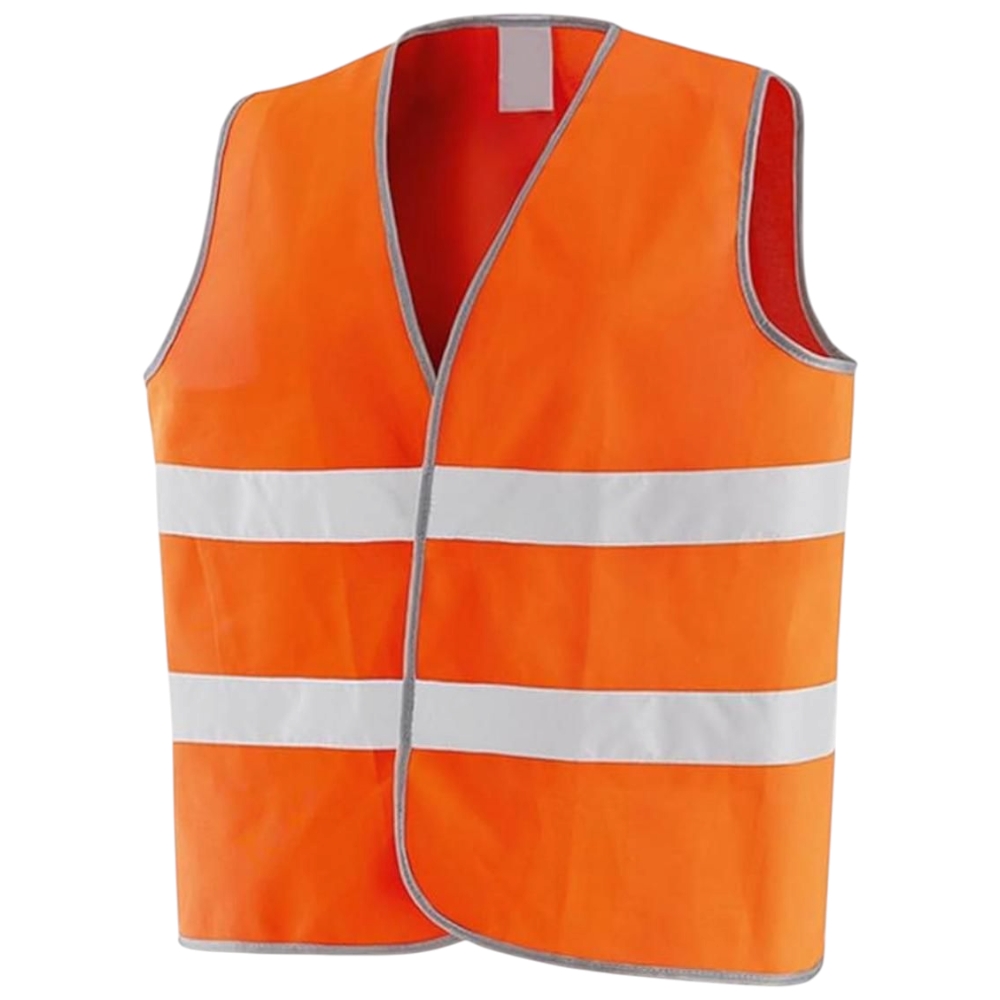 Giubbotti Alta Visibilita' 2 Pezzi Arancioni Gilet Sicurezza 2 Strisce Riflettenti per Lavori Stradali Ciclismo Corsa