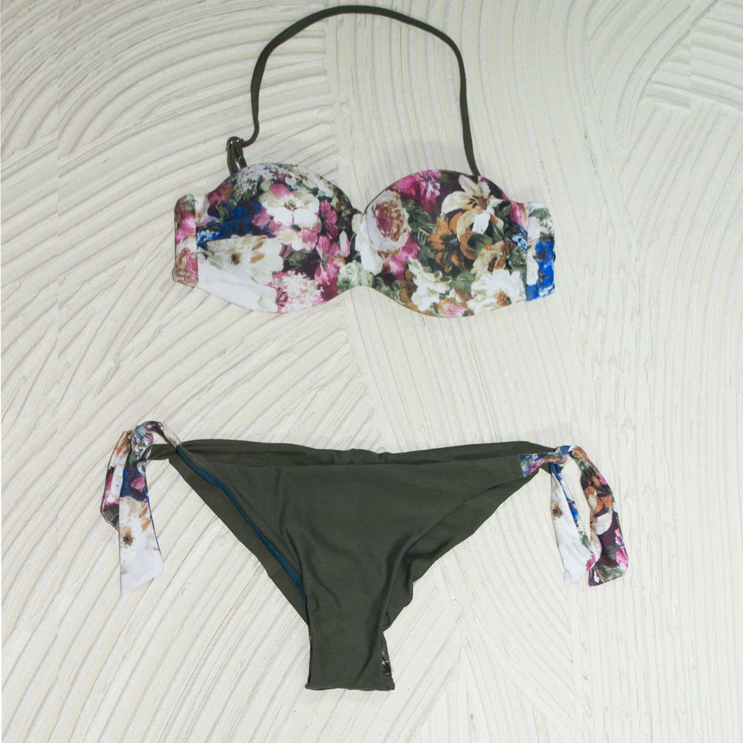 Donna costume push-up bikini set reggiseno imbottito fantasia  mare