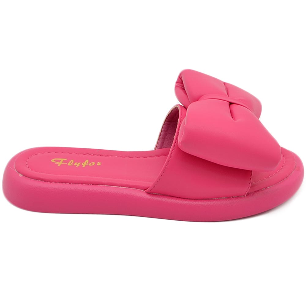 PANTOFOLA DONNA PLATFORM IN GOMMA ANTISCIVOLO FUCSIA CON FIOCCO SPORGENTE COMFORT RELAX ESTIVE .