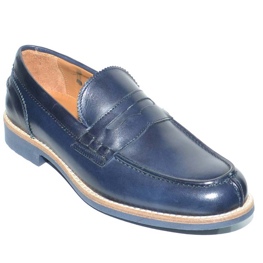College uomo inglese mocassino in vera pelle crust morbida fondo gomma light estivo intersuola cuoio handmade in italy