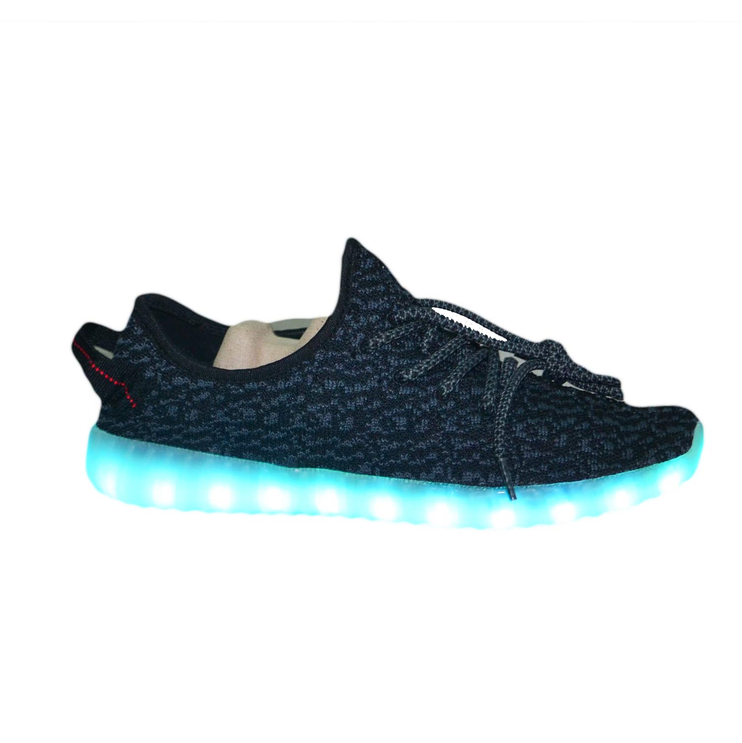 Scarpe unisex tela elastiche ultraleggere con luci led nero azzurro ricaricabili con cavetto cellulare comfort relax